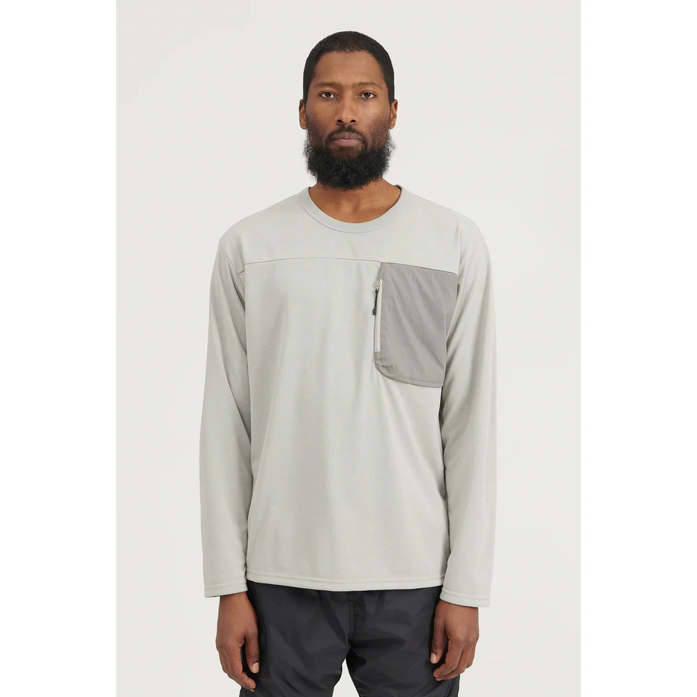 DESCENTE ALLTERRAIN LONG SLEEVE POCKET TEE SIZE L - GREY